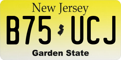 NJ license plate B75UCJ