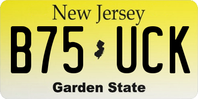 NJ license plate B75UCK
