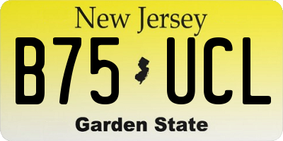 NJ license plate B75UCL