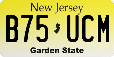 NJ license plate B75UCM