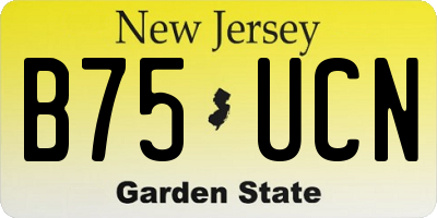 NJ license plate B75UCN