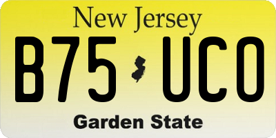 NJ license plate B75UCO