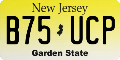 NJ license plate B75UCP
