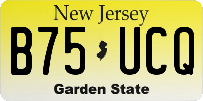 NJ license plate B75UCQ