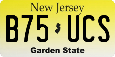 NJ license plate B75UCS