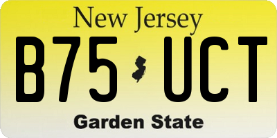 NJ license plate B75UCT