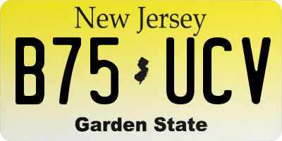 NJ license plate B75UCV
