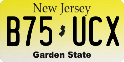 NJ license plate B75UCX