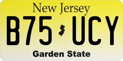 NJ license plate B75UCY