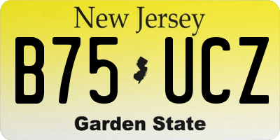 NJ license plate B75UCZ
