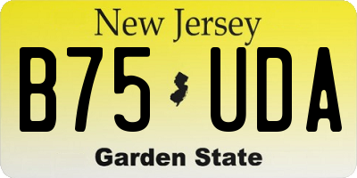 NJ license plate B75UDA