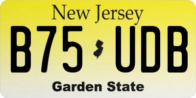 NJ license plate B75UDB