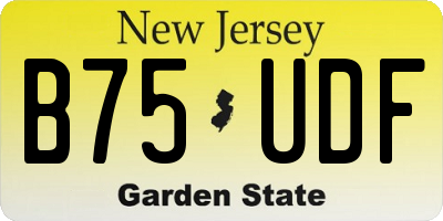 NJ license plate B75UDF