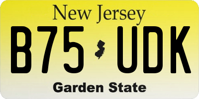 NJ license plate B75UDK