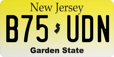 NJ license plate B75UDN