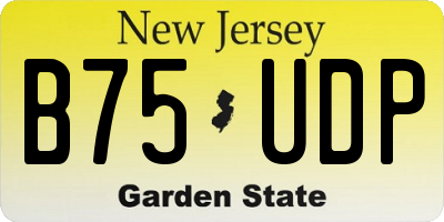 NJ license plate B75UDP