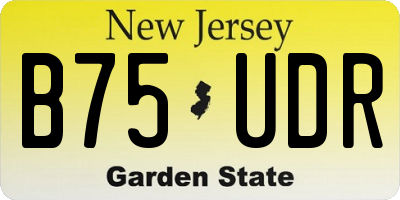 NJ license plate B75UDR