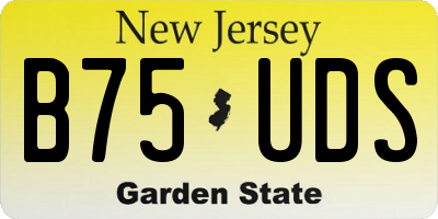 NJ license plate B75UDS