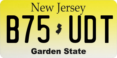 NJ license plate B75UDT