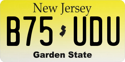 NJ license plate B75UDU