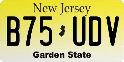 NJ license plate B75UDV