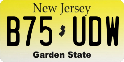 NJ license plate B75UDW