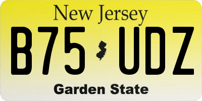 NJ license plate B75UDZ