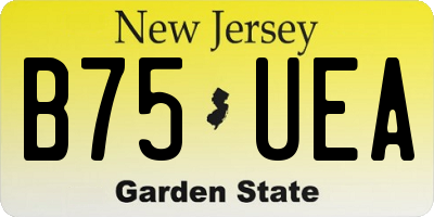 NJ license plate B75UEA