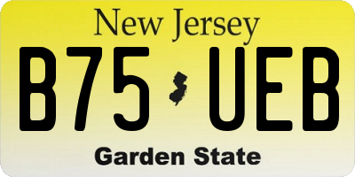 NJ license plate B75UEB