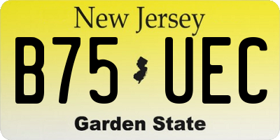 NJ license plate B75UEC