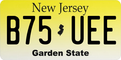 NJ license plate B75UEE