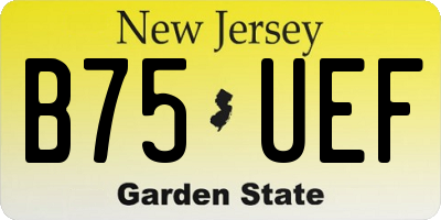 NJ license plate B75UEF