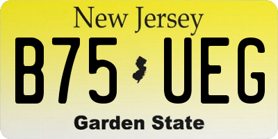 NJ license plate B75UEG