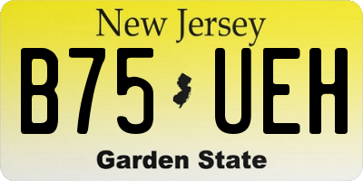 NJ license plate B75UEH