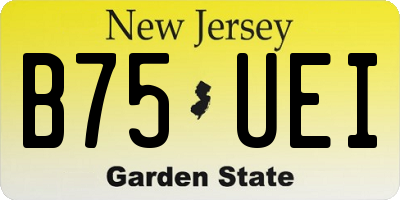 NJ license plate B75UEI