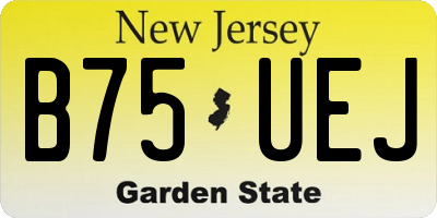NJ license plate B75UEJ