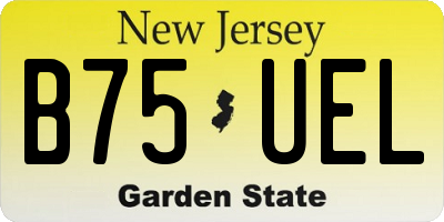 NJ license plate B75UEL