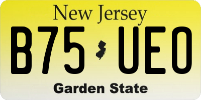 NJ license plate B75UEO