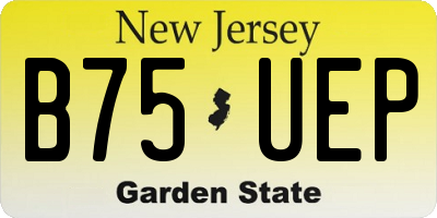 NJ license plate B75UEP