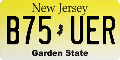 NJ license plate B75UER