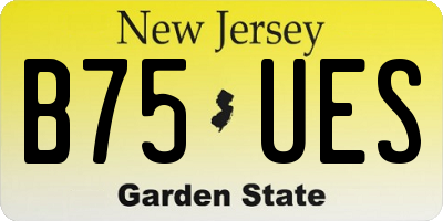NJ license plate B75UES
