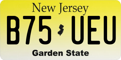 NJ license plate B75UEU