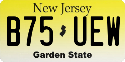 NJ license plate B75UEW