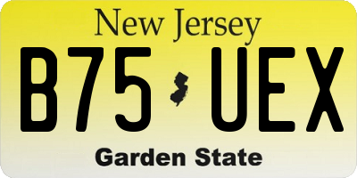 NJ license plate B75UEX