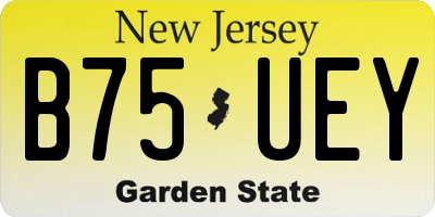 NJ license plate B75UEY