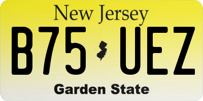 NJ license plate B75UEZ