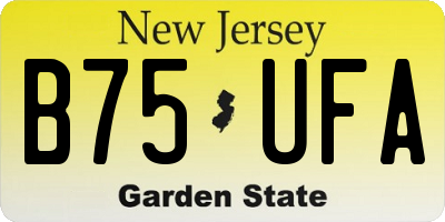 NJ license plate B75UFA