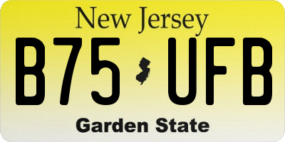 NJ license plate B75UFB