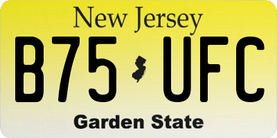 NJ license plate B75UFC