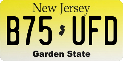 NJ license plate B75UFD